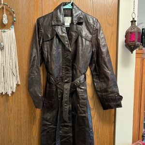 Vintage Nine West Leather Trench Coat